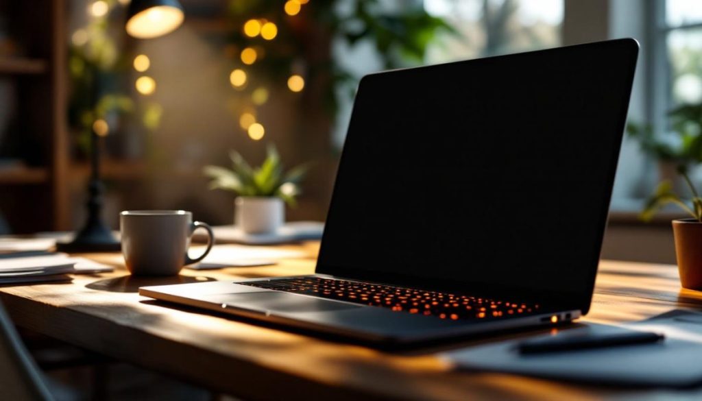 découvrez les causes et solutions possibles lorsque votre ordinateur portable démarre mais que l'écran reste noir. suivez notre guide pour dépanner efficacement votre appareil et retrouver un affichage fonctionnel en un rien de temps.